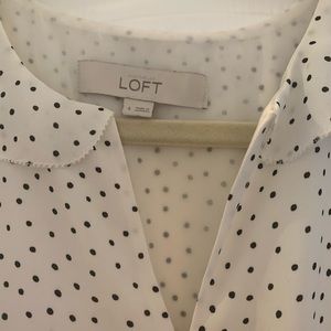 Loft black and white polka dot dress, above knee
